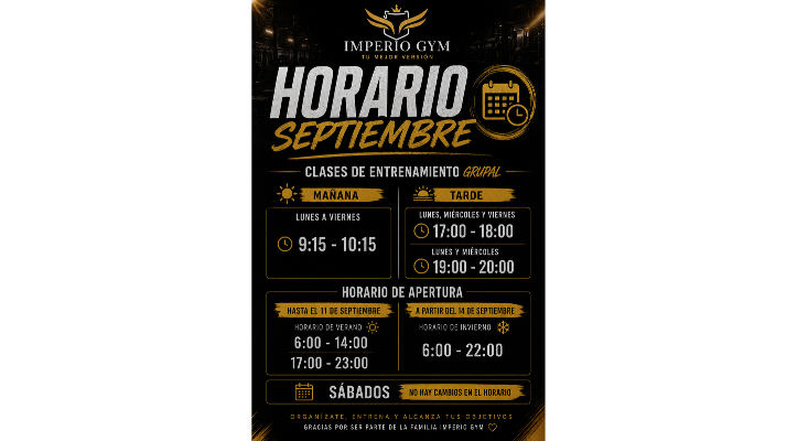 Horario de Septiembre