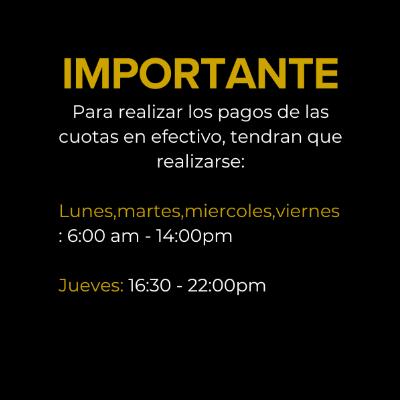 Pagos cuotas en efectivo///Cash payments